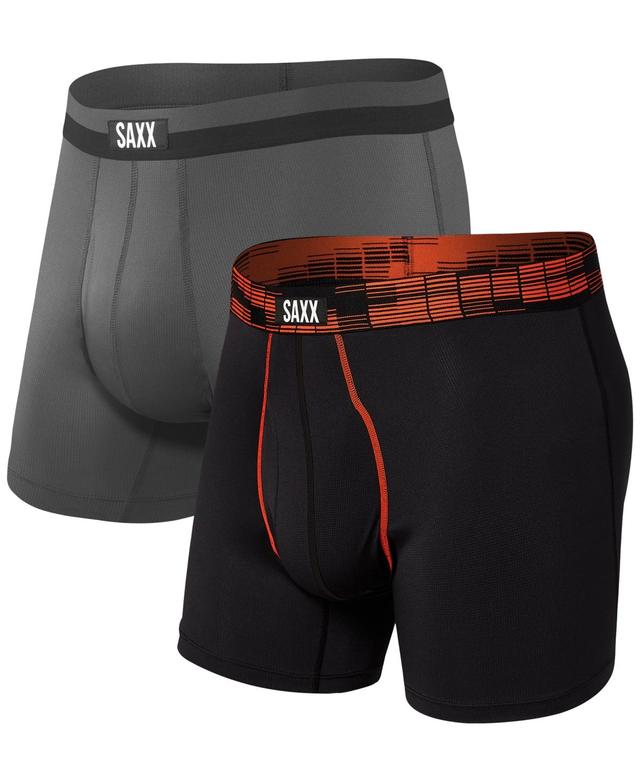 SAXX UNDERWEAR Sport Mesh Boxer Brief Fly 2-Pack (Navy/City Blue) Men's Underwear Product Image