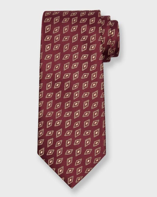 Mens Woven Diamond Silk Tie Product Image