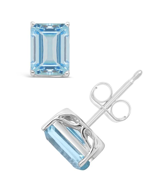 Alyson Layne 14k Gold Sky Blue Topaz Stud Earrings, Womens, 14k White Gold Product Image