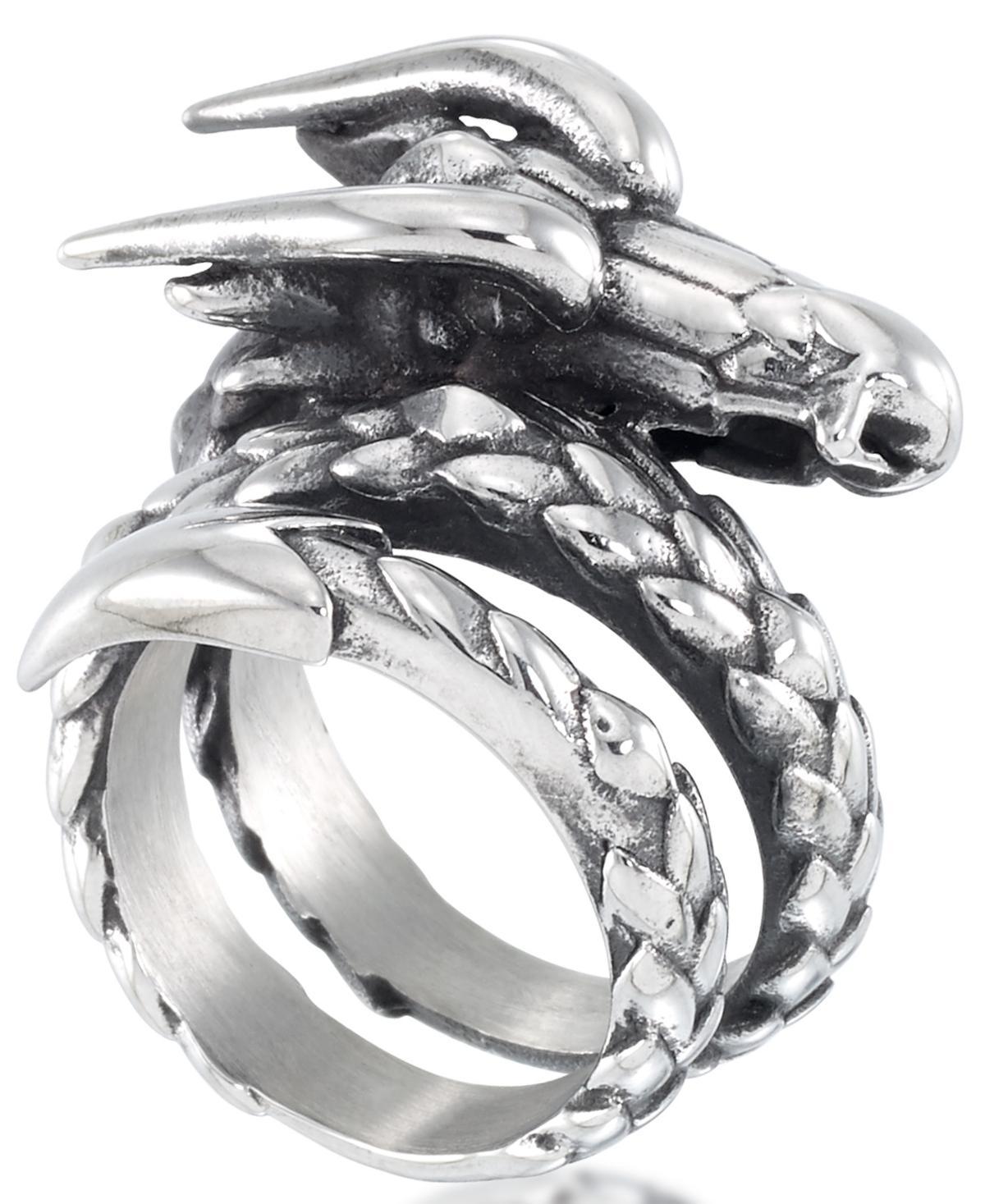 Andrew Charles by Andy Hilfiger Mens Dragon Coil Ring Stainless Steel Product Image