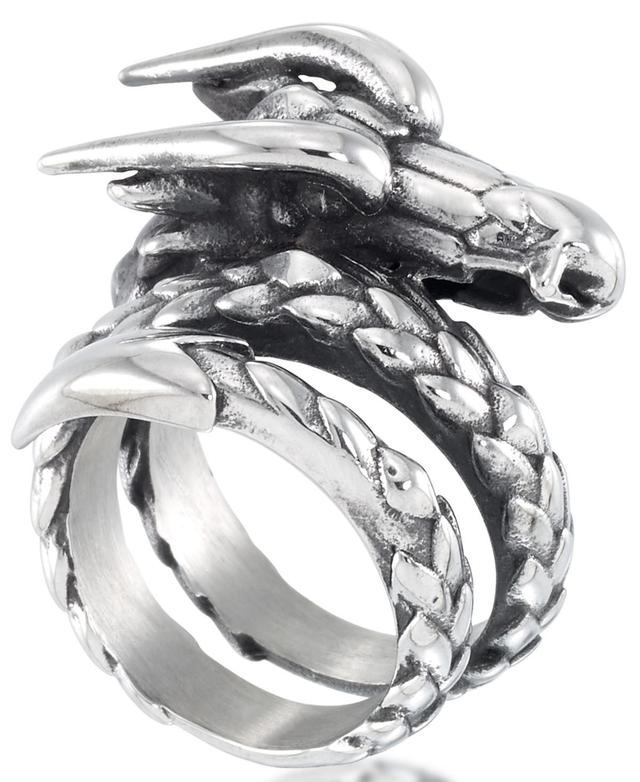 Andrew Charles by Andy Hilfiger Mens Dragon Coil Ring Stainless Steel Product Image