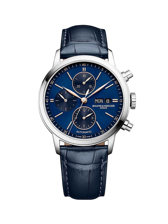 Mens Classima 10784 Stainless Steel & Alligator Leather Chronograph Watch/42MM Product Image