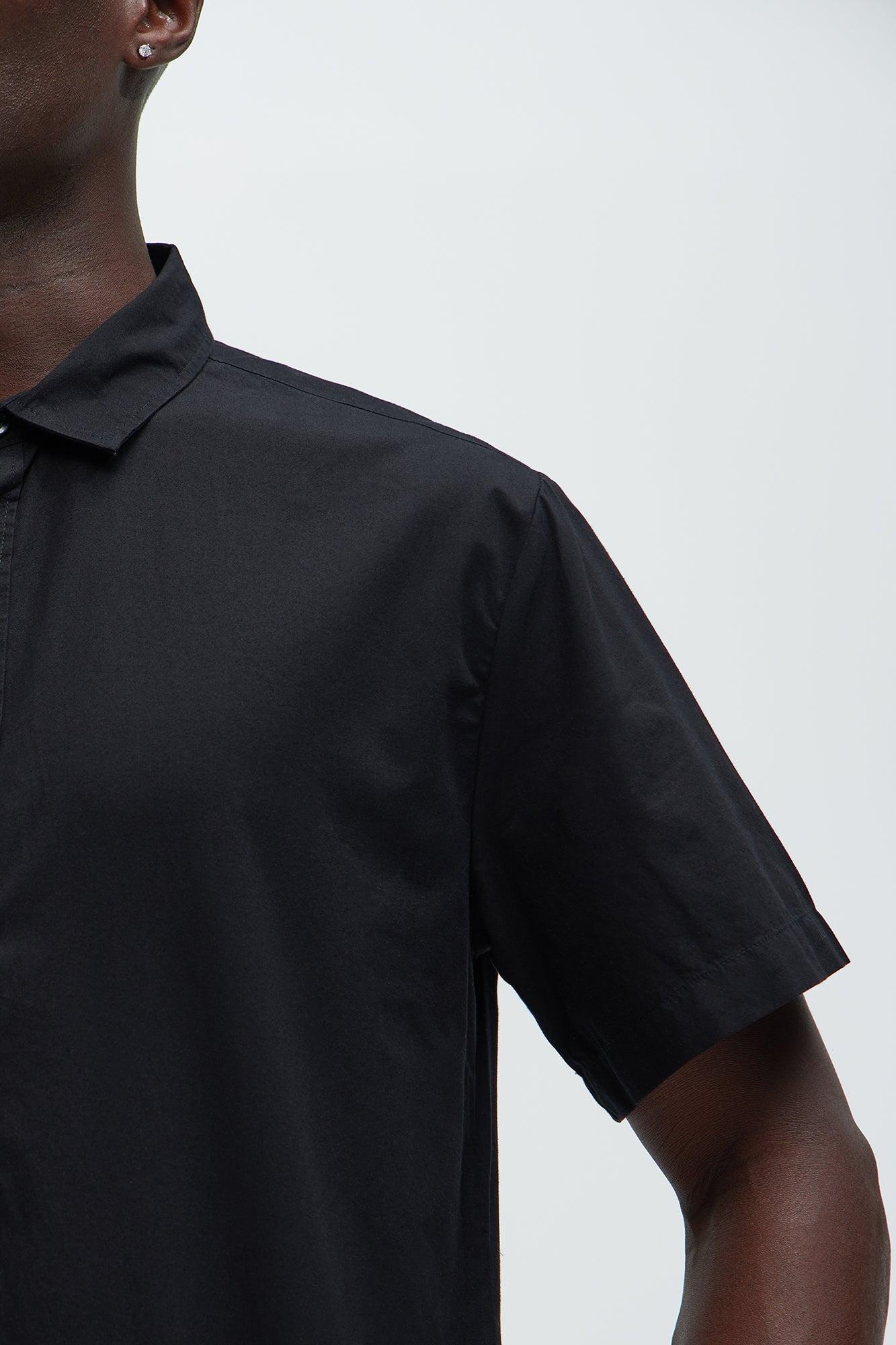 Ryland Short Sleeve Button Up Shirt - Black Product Image