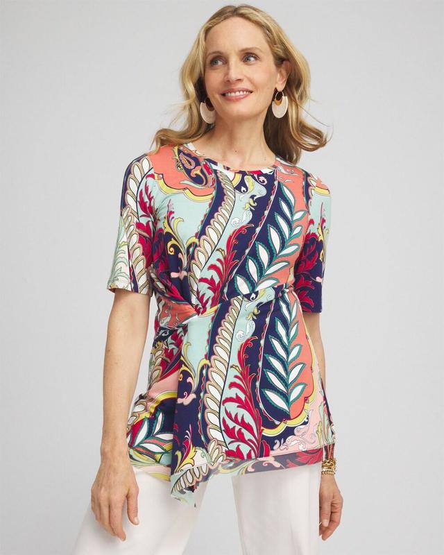 Women's Touch of Cool Abstract Draped Tunic Top Product Image