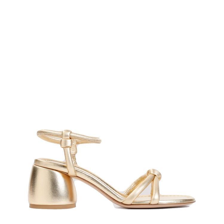 GIANVITO ROSSI 70mm Metallic-effect Leather Sandals In Neutrals Product Image