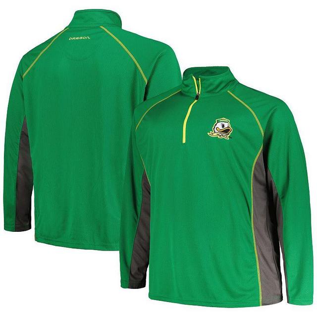 Mens Profile Oregon Ducks Big & Tall Quarter-Zip Raglan Sleeve Pullover Jacket Product Image