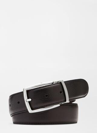 Peter Millar Mens Reversible Leather Belt | Color: Black / Brown | Size: 34 Product Image