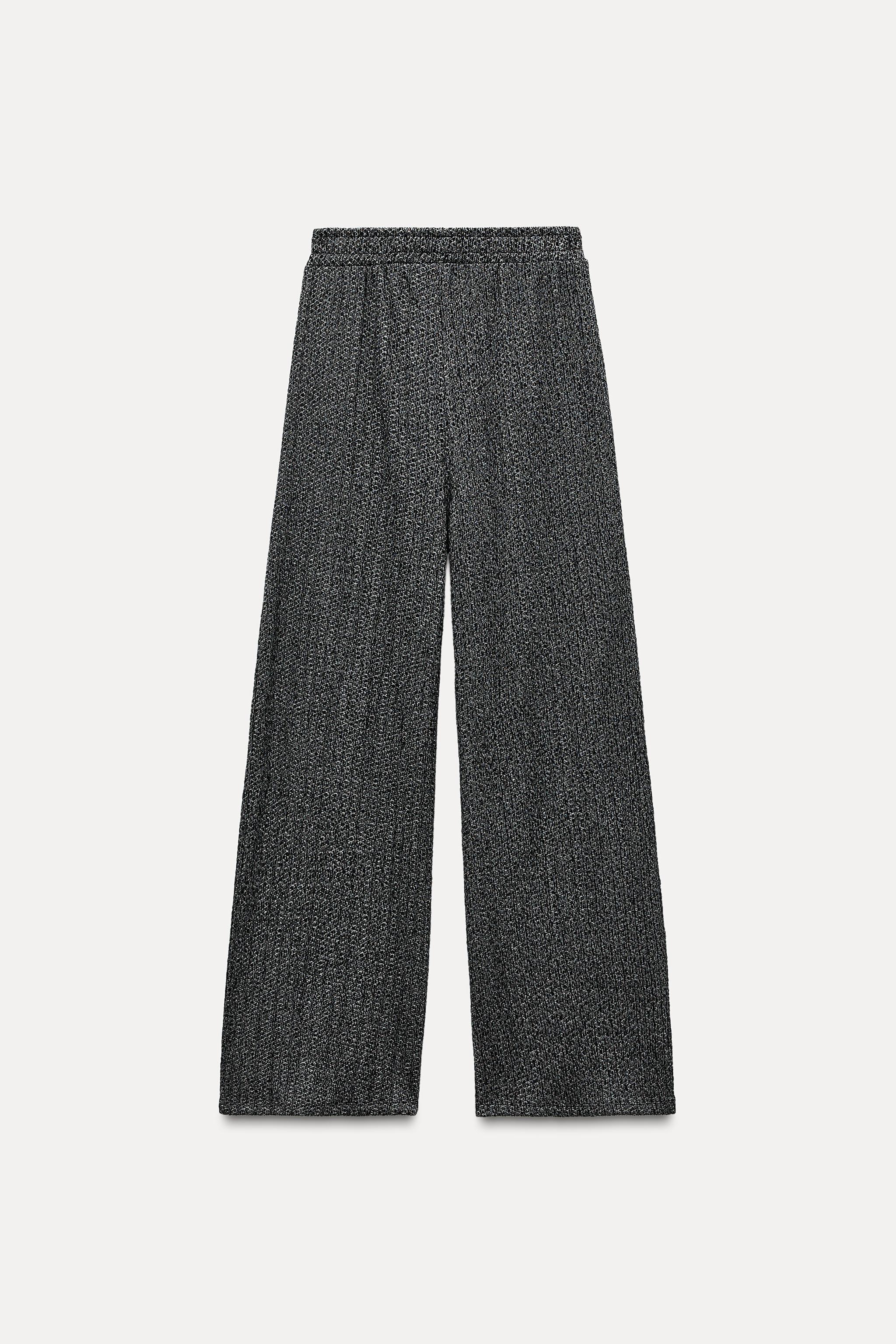 TEXTURED WIDE LEG PANTS Product Image