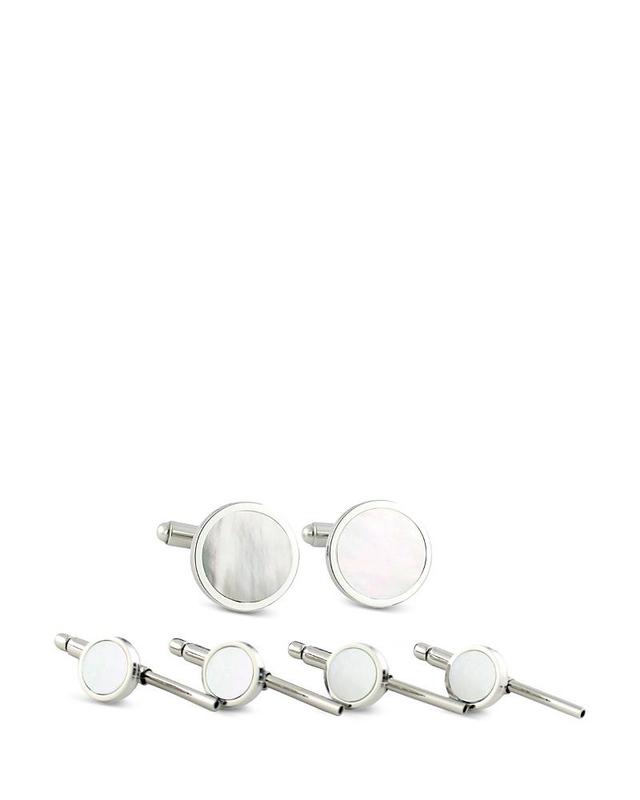 Mens 3-Pair Sterling Silver & Mother Of Pearl Cufflink Product Image