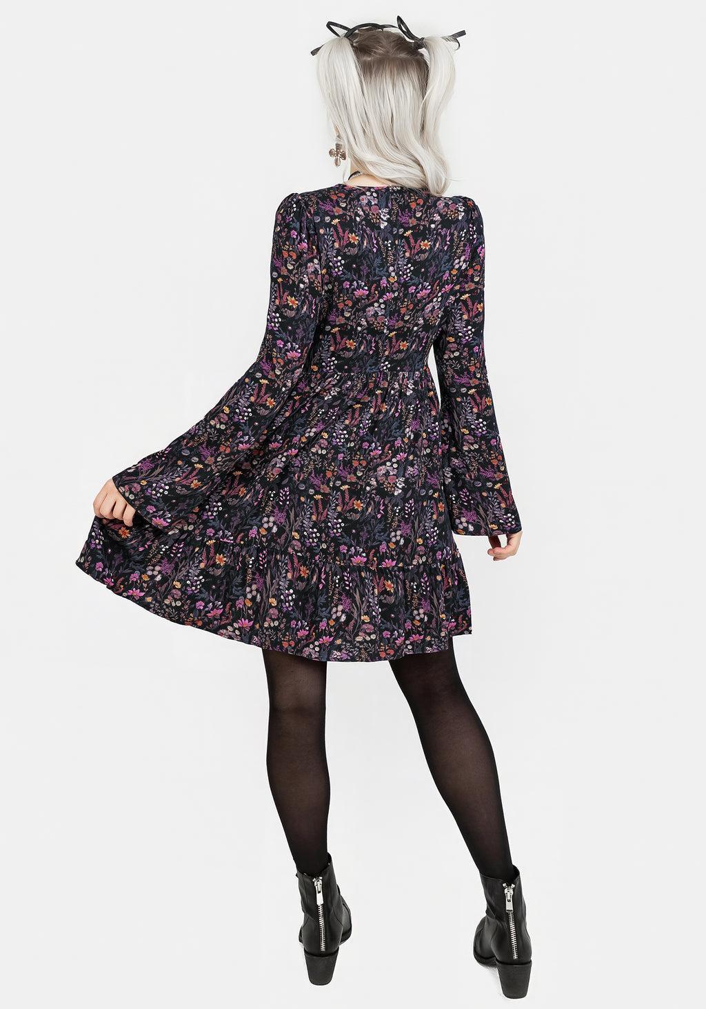 Heliotrope Floral Mini Smock Dress Product Image