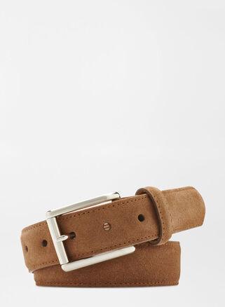 Peter Millar Mens Excursionist Suede Belt | Color: Chestnut | Size: 38 Product Image