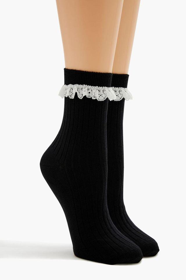 Lace-Trim Crew Socks | Forever 21 Product Image