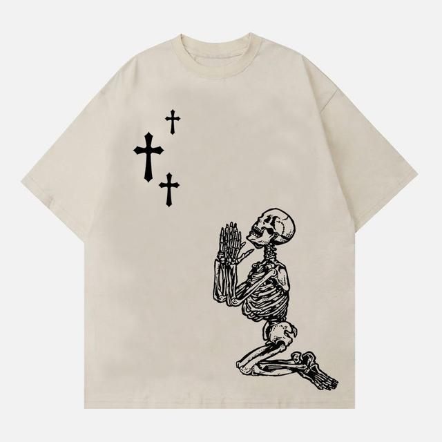 Casual God Is Always With Me Graphic Cotton T-Shirt Product Image