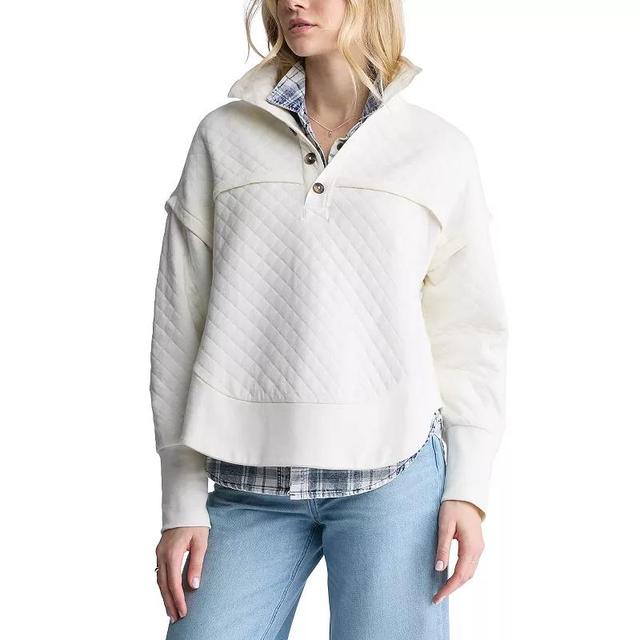 Womens Buffalo Jeans Kloe Long Sleeve Quilted Pullover Sweatshirt Product Image