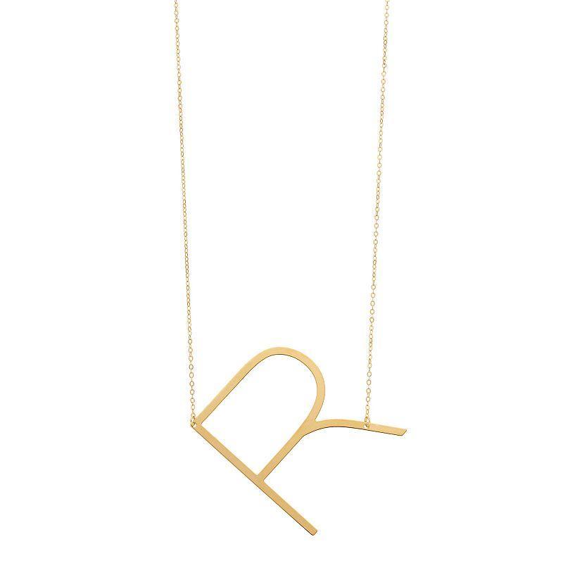 14K Gold Initial Necklace, Womens Yellow Product Image