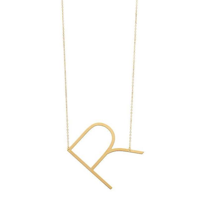 14K Gold Initial Necklace, Womens Yellow Product Image