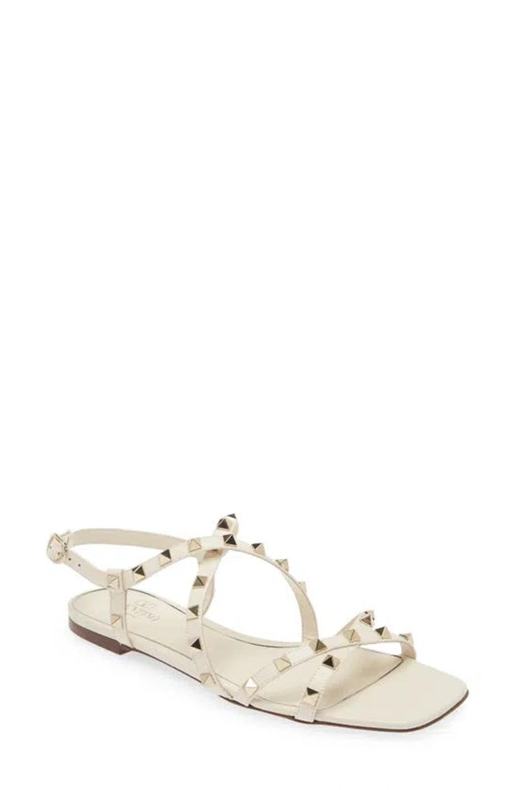 VALENTINO GARAVANI Rockstud Sandal In Light Ivory Product Image