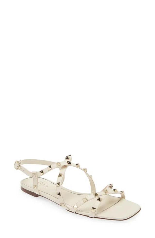 VALENTINO GARAVANI Rockstud Sandal In Light Ivory Product Image