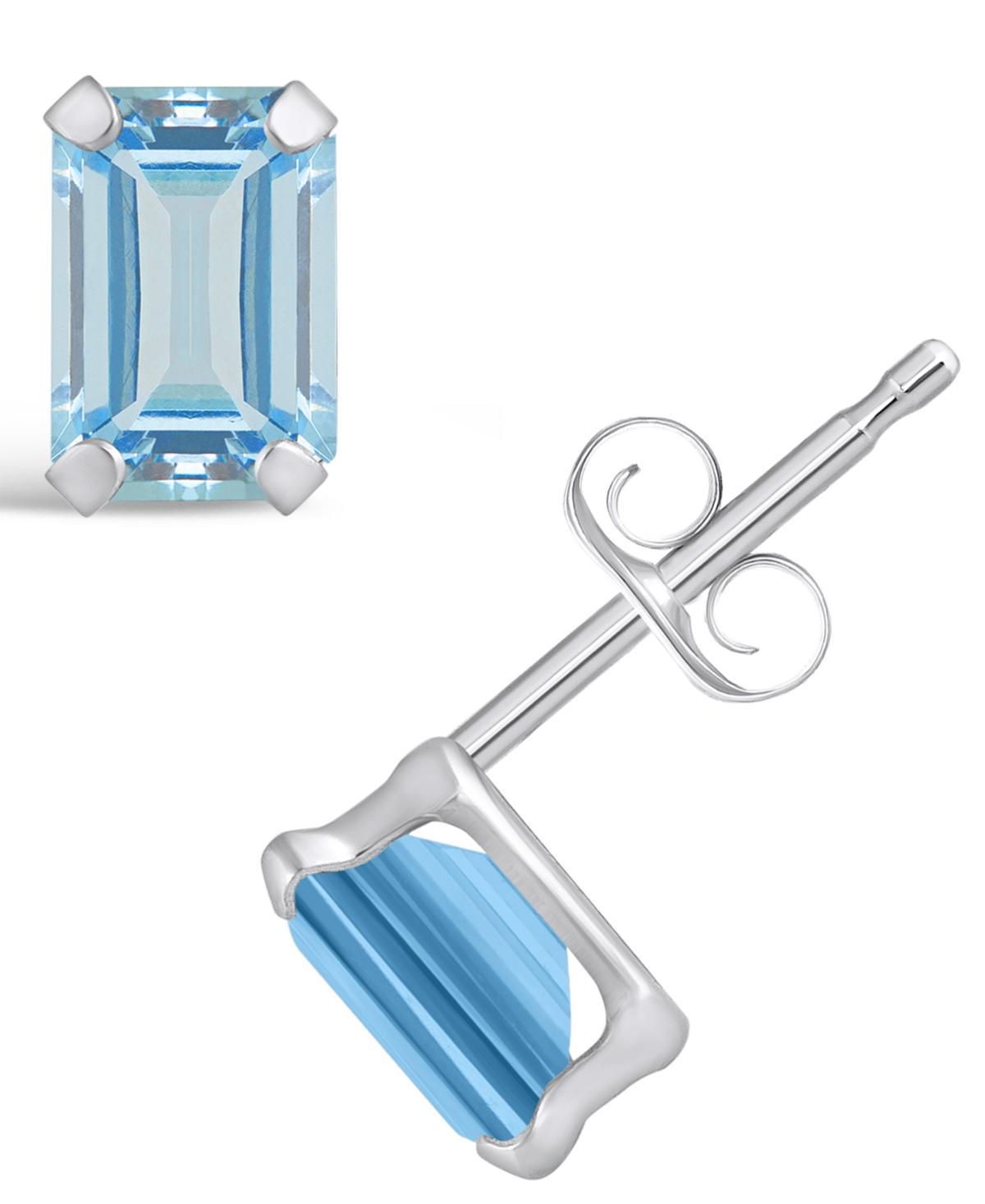 Macys Gemstone Stud Earrings in 10k White Gold Product Image