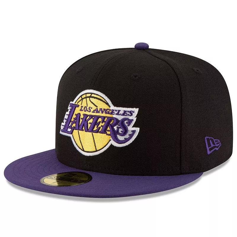 Mens New Era /Purple Los Angeles Lakers Official Team Color 2Tone 59FIFTY Fitted Hat Product Image