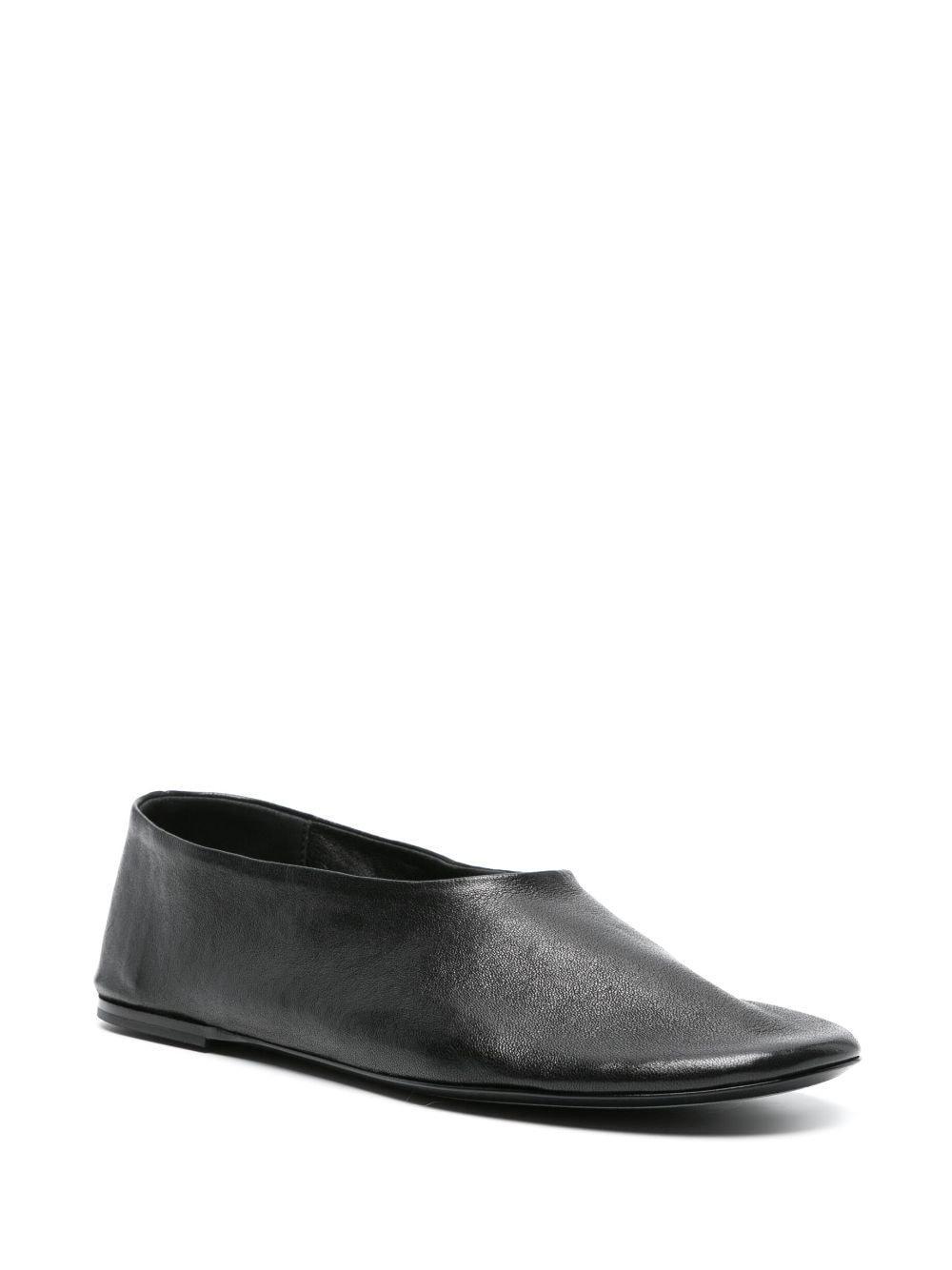 Marcy Leather Ballerinas In Black Product Image