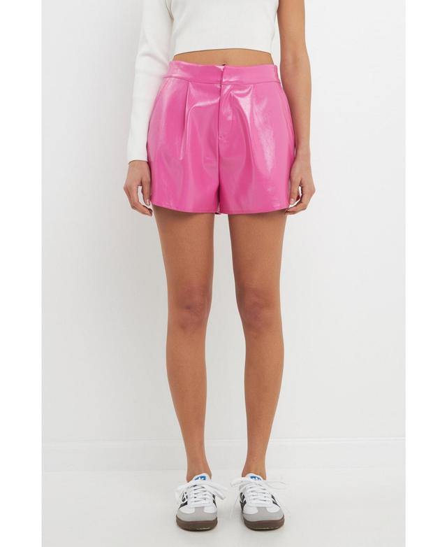 Grey Lab Shiny Faux Leather Shorts Product Image