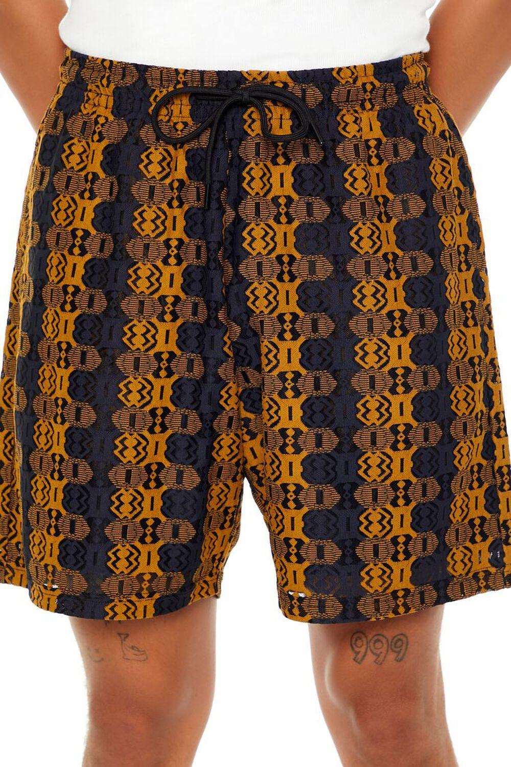 Textured Lace Geo Print Shorts | Forever 21 Product Image