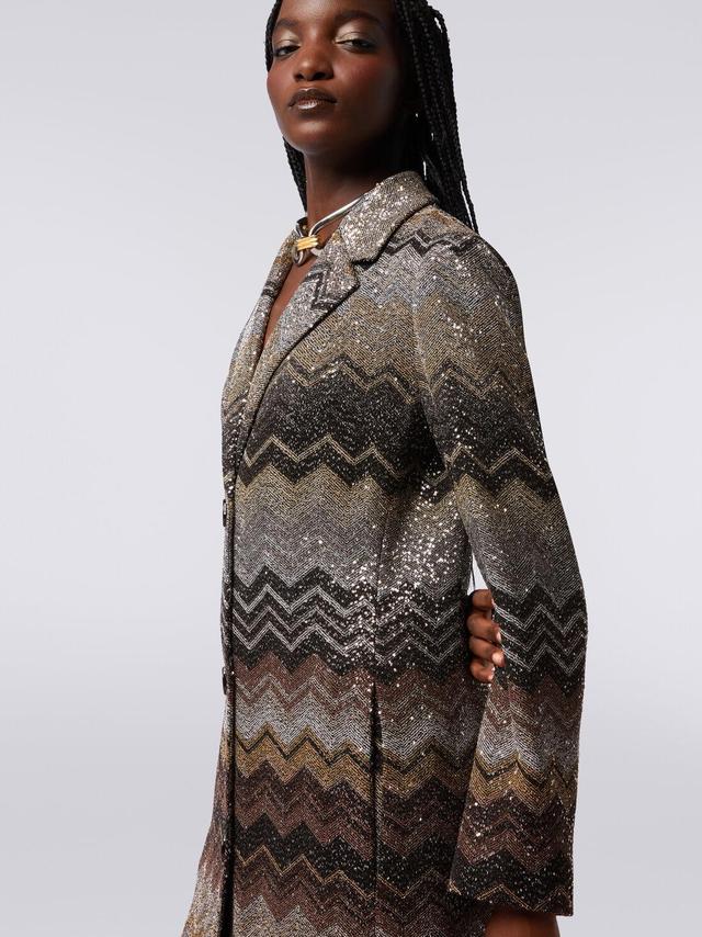 Long coat in viscose blend with sequins Multicoloured | Missoni Product Image