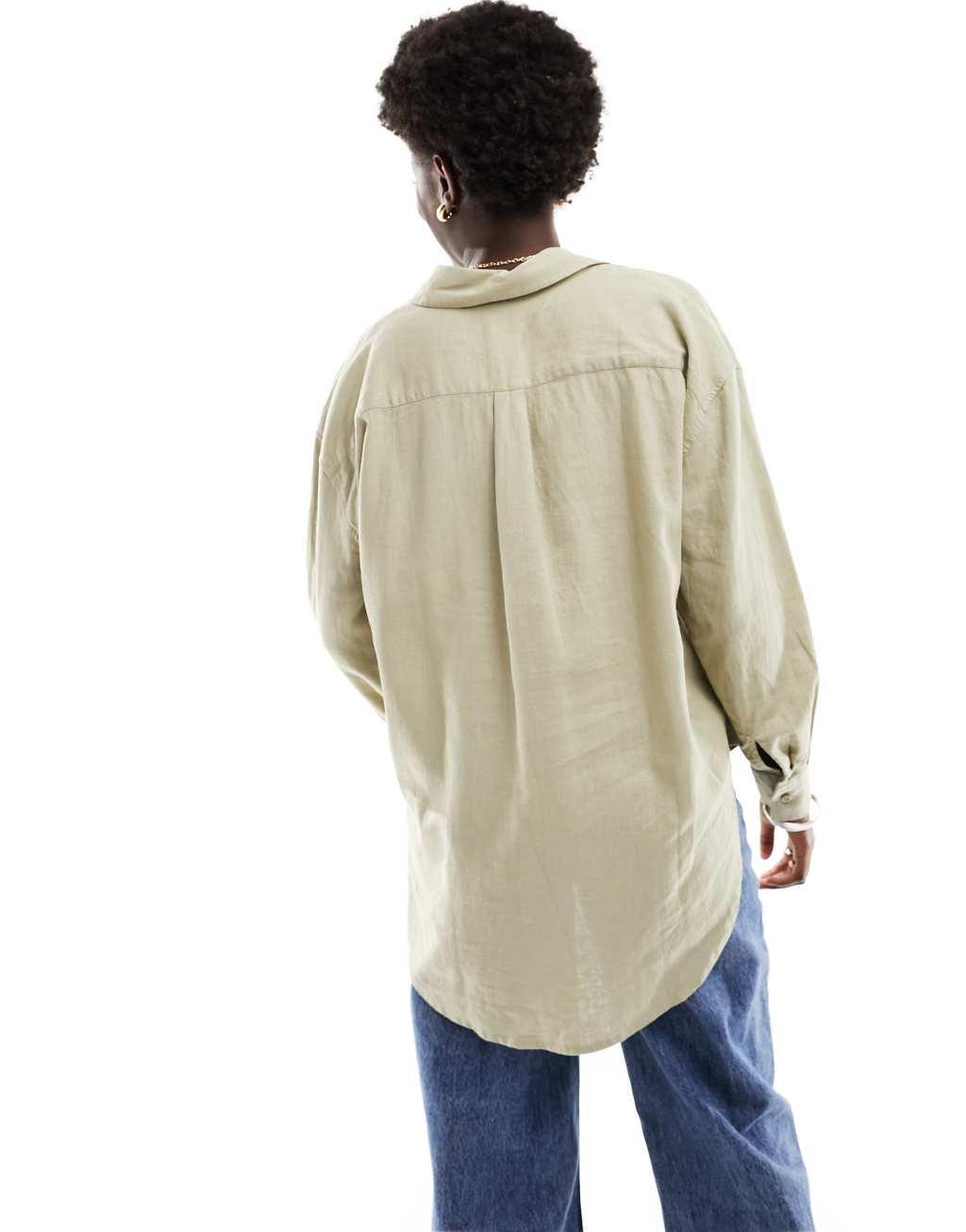 Cotton On oversized shirt in khaki  Product Image