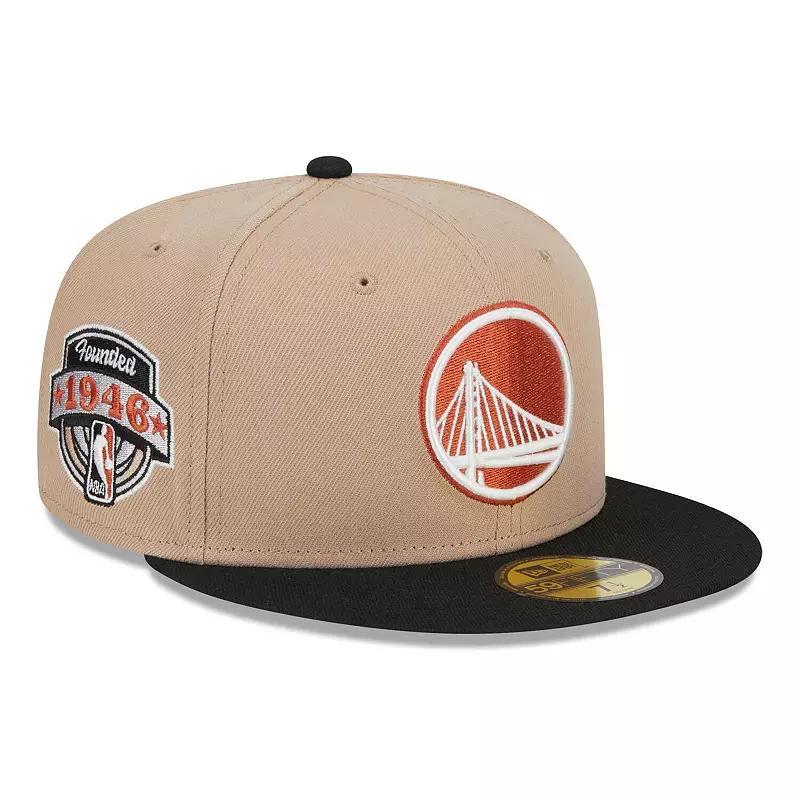 Mens New Era Tan/Black Burnt Orange Logo 2-Tone 59FIFTY Fitted Hat Product Image