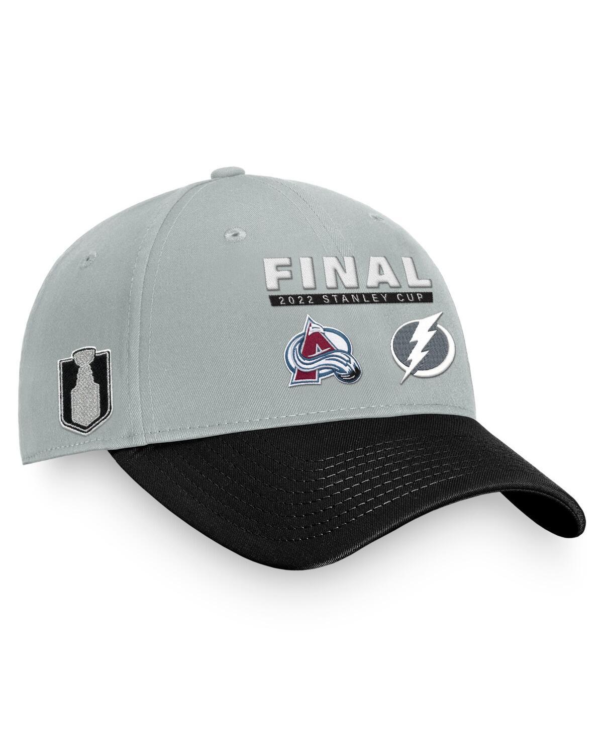 Fanatics Mens Gray Colorado Avalanche vs. Tampa Bay Lightning 2022 Stanley Cup Final Matchup Snapback Adjustable Hat - Gray, Black Product Image