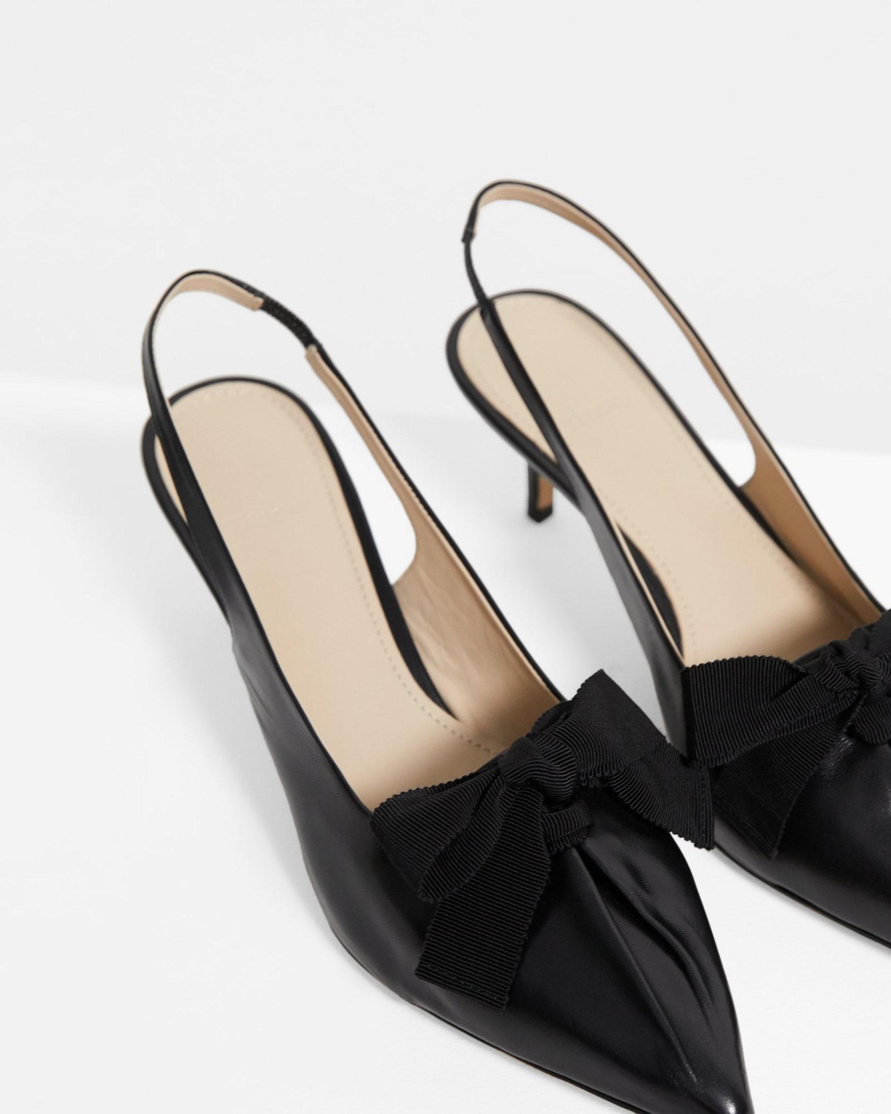 Bow Slingback in Leather Product Image