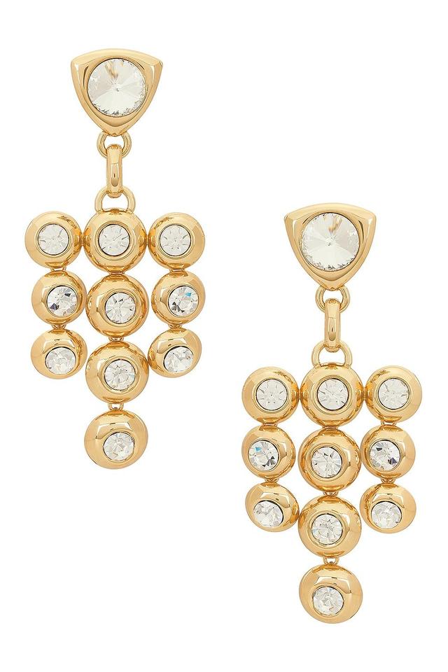 AREA Crystal Chandelier Earrings Metallic Gold.. Product Image