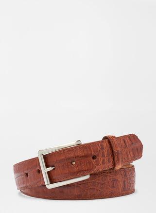 Peter Millar Mens Matte Crocodile Belt | Color: Cognac | Size: 34 Product Image