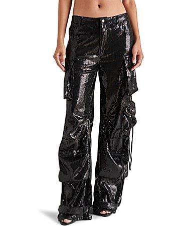 Steve Madden Duo Sequin Straight Leg Cargo Pants Product Image