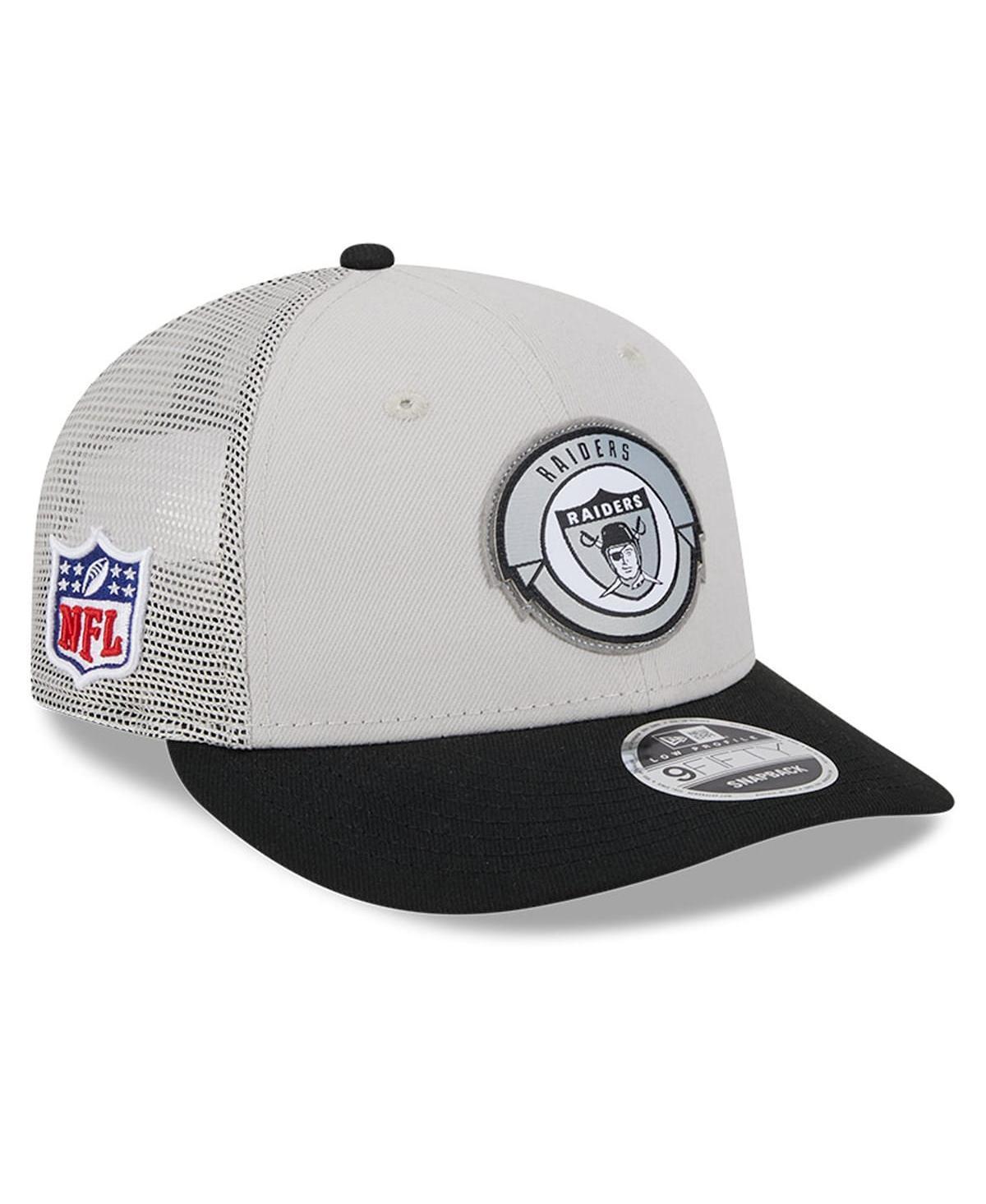 Mens New Era Cream/Black Las Vegas Raiders 2023 Sideline Historic Low Profile 9FIFTY Snapback Hat Product Image