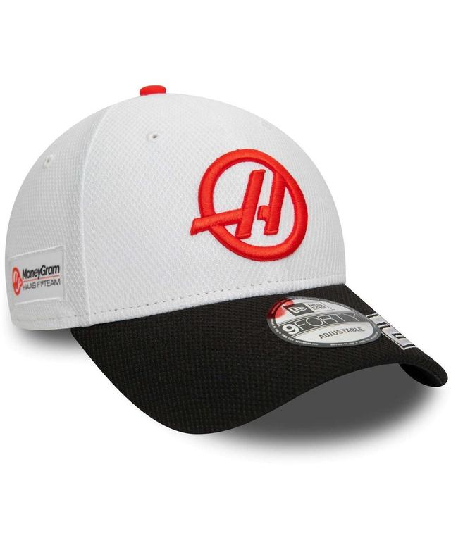 Mens New Era Kevin Magnussen White Haas F1 Team Driver 9FORTY Adjustable Hat Product Image