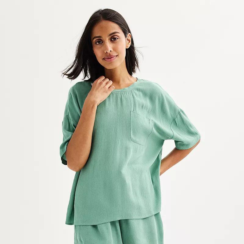 Womens Sonoma Goods For Life Textured Pajama Top Product Image