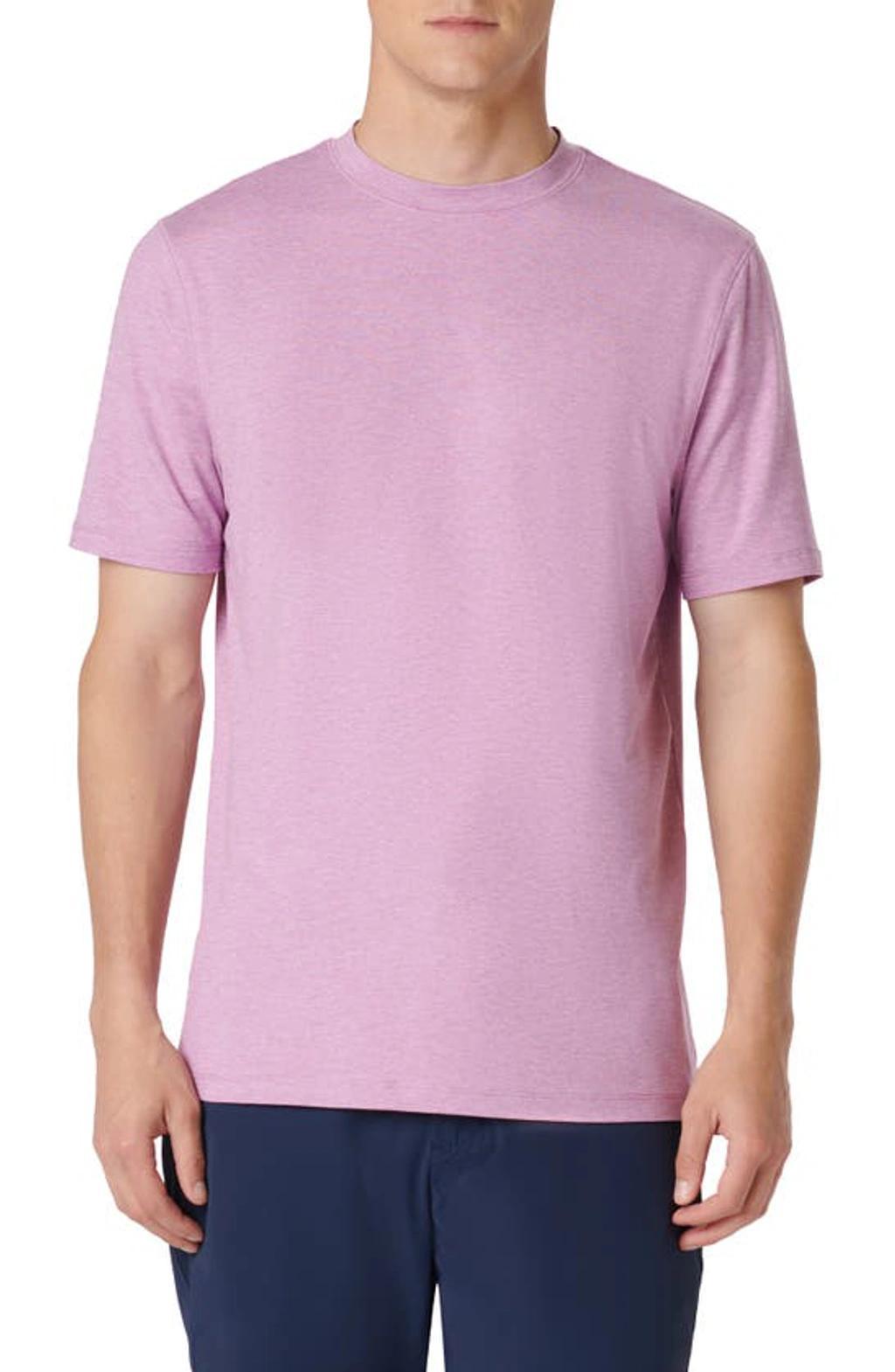 BUGATCHI Crewneck Performance T-shirt In Violet Product Image