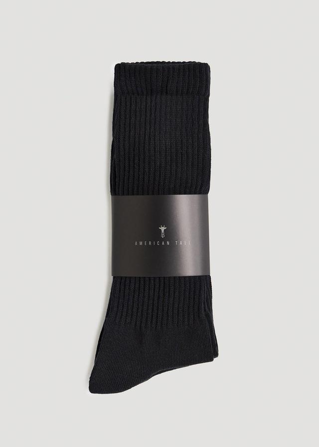 Men's Athletic Crew Socks (X-Large Size: 13-15) | Black 3 Pack Product Image