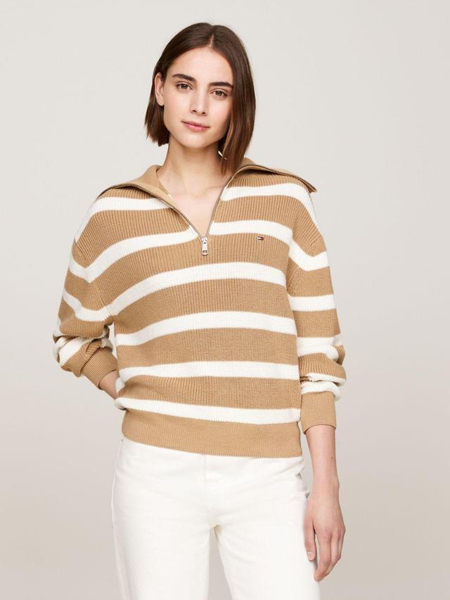 Tommy Hilfiger Women's Relaxed Fit Half-Zip Sweater Product Image