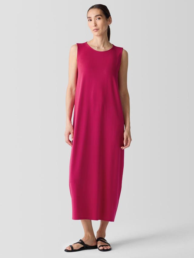 EILEEN FISHER Stretch Jersey Knit Round Neck Dressfemale Product Image