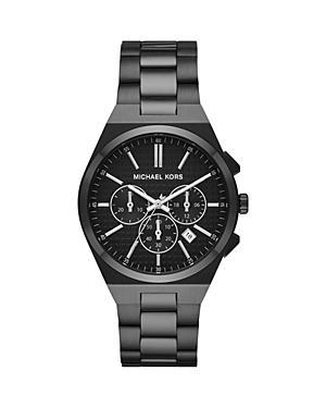 Michael Kors Mens Lennox Chronograph Black Stainless Steel Bracelet Watch Product Image