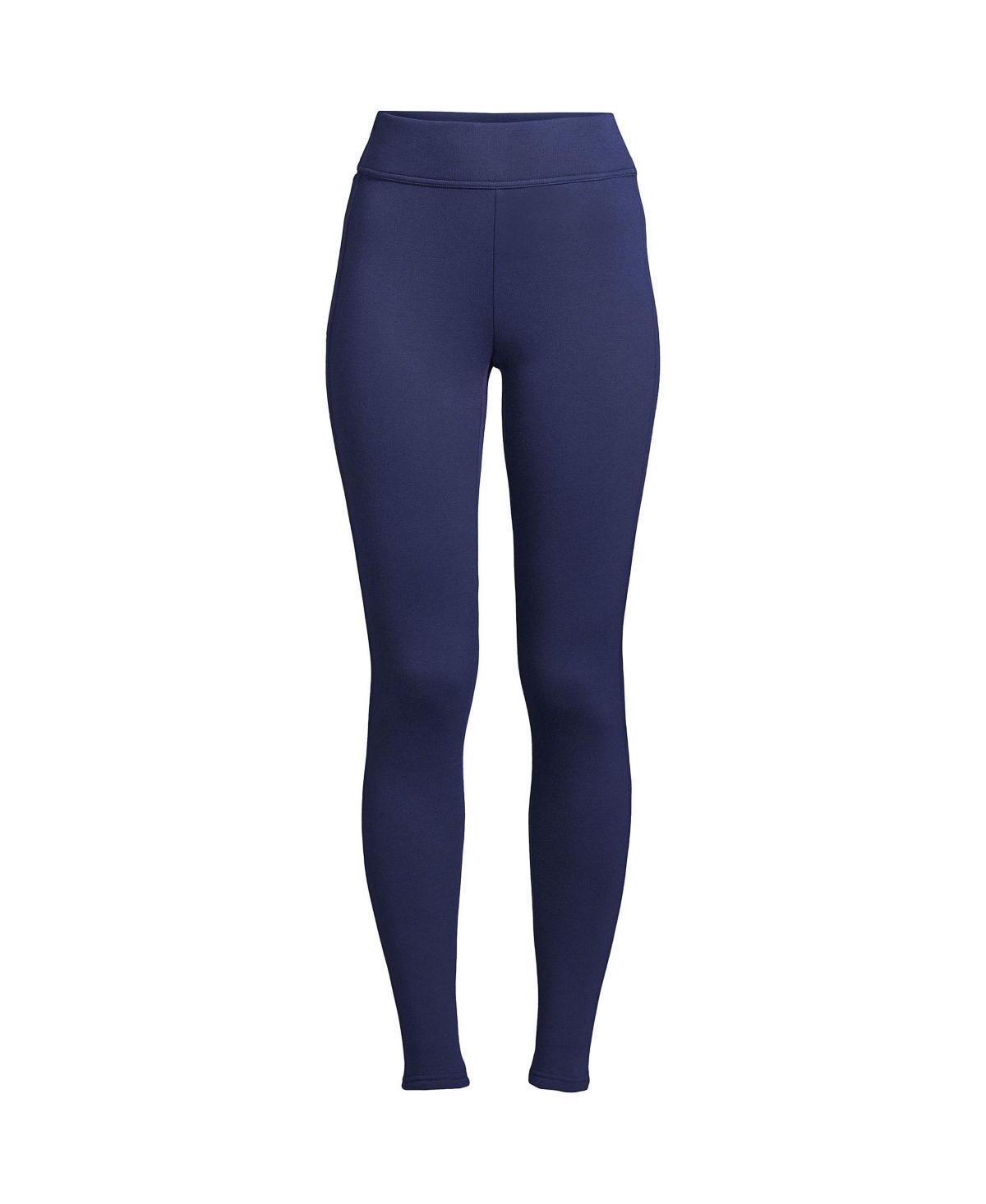 Petite Lands End Serious Sweats Fleece-Lined Leggings, Womens Grey Heather Product Image