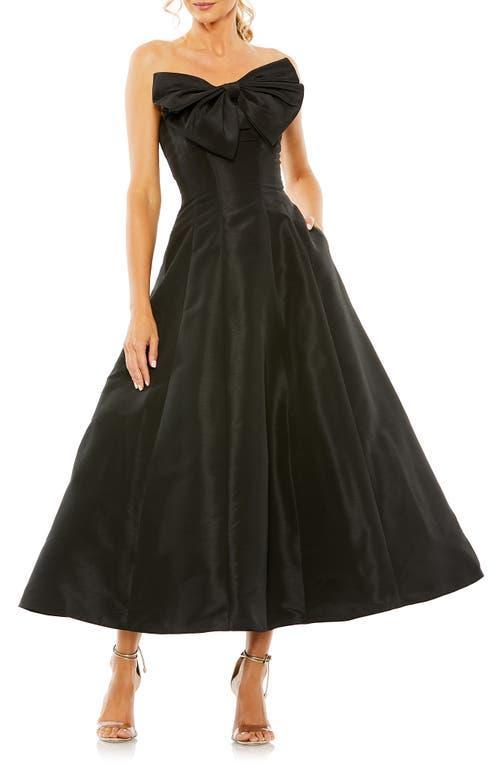 Mac Duggal Bow Front Strapless Taffeta A-Line Gown Product Image