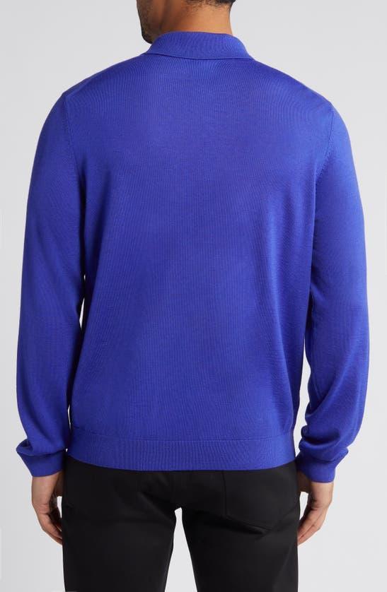 HUGO BOSS Lancione Wool Sweater Polo In Dark Purple Product Image