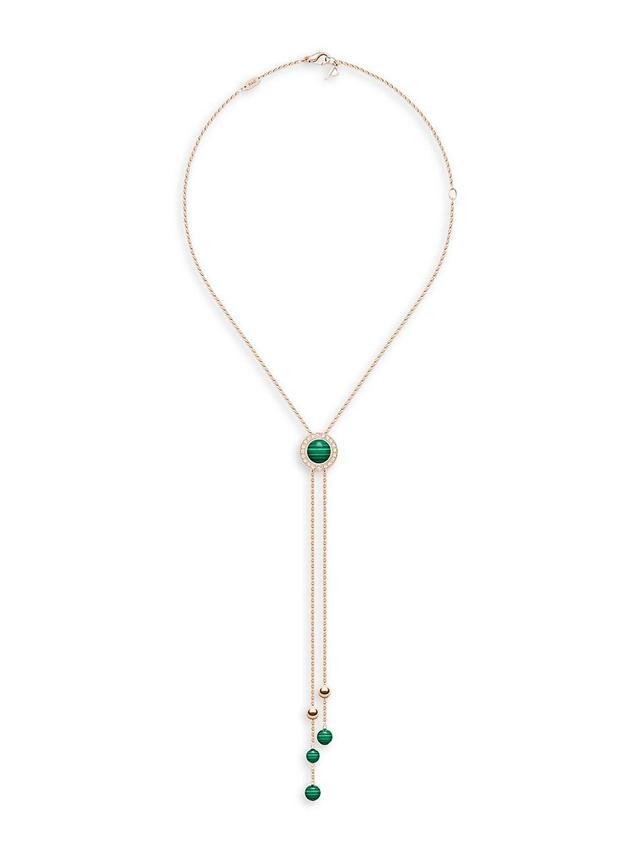 Womens Possession 18K Rose Gold, Malachite & Diamond Lariat Pendant Necklace Product Image