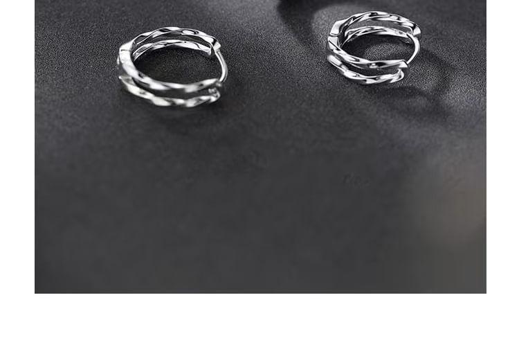 Sterling Silver Layered Hoop Earring Product Image