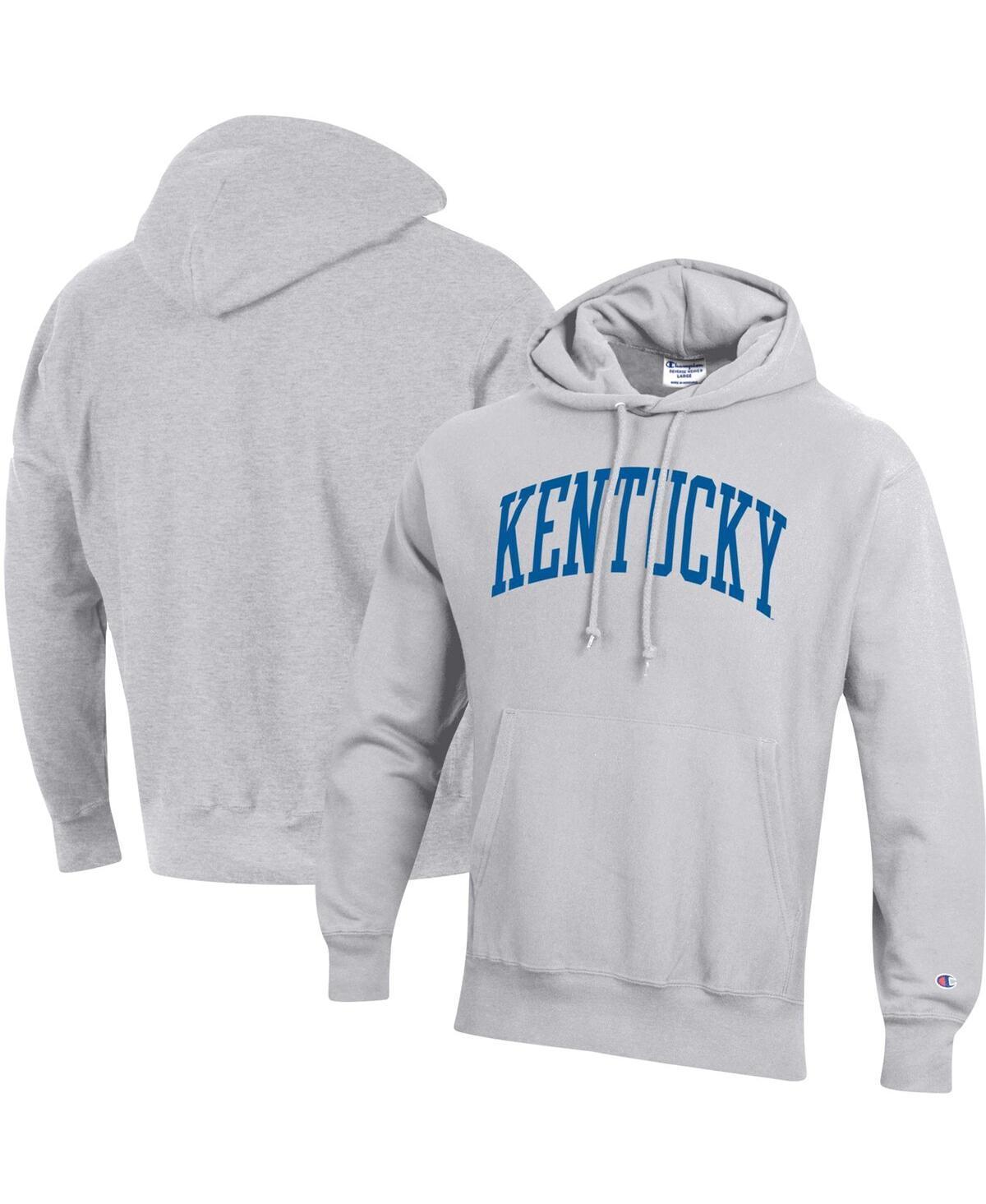 Mens Champion Heathered Gray Kentucky Wildcats Big and Tall Reverse Weave Fleece Pullover Hoodie Sweatshirt Product Image