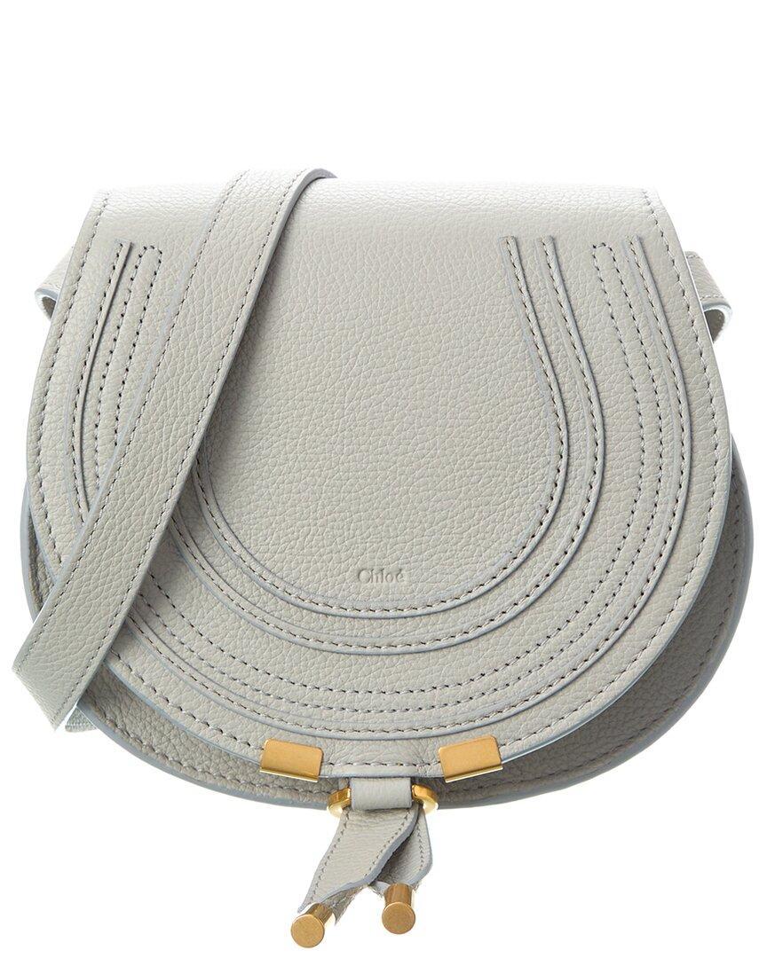 Marcie Small Leather Saddle Bag In Blue Product Image